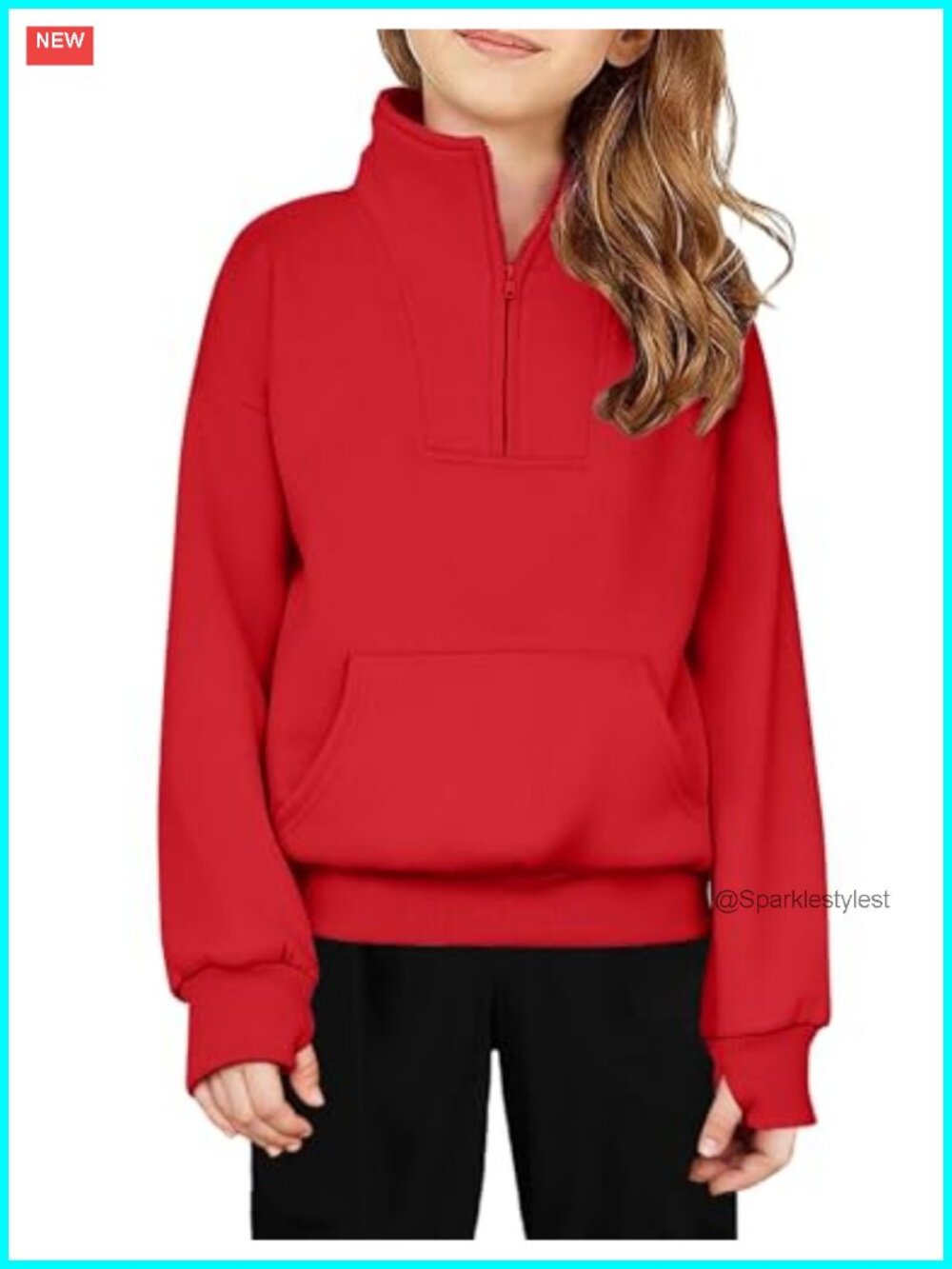 Girls Half Zip Fleece Sweatshirt Quarter Zip Pullover with Pockets